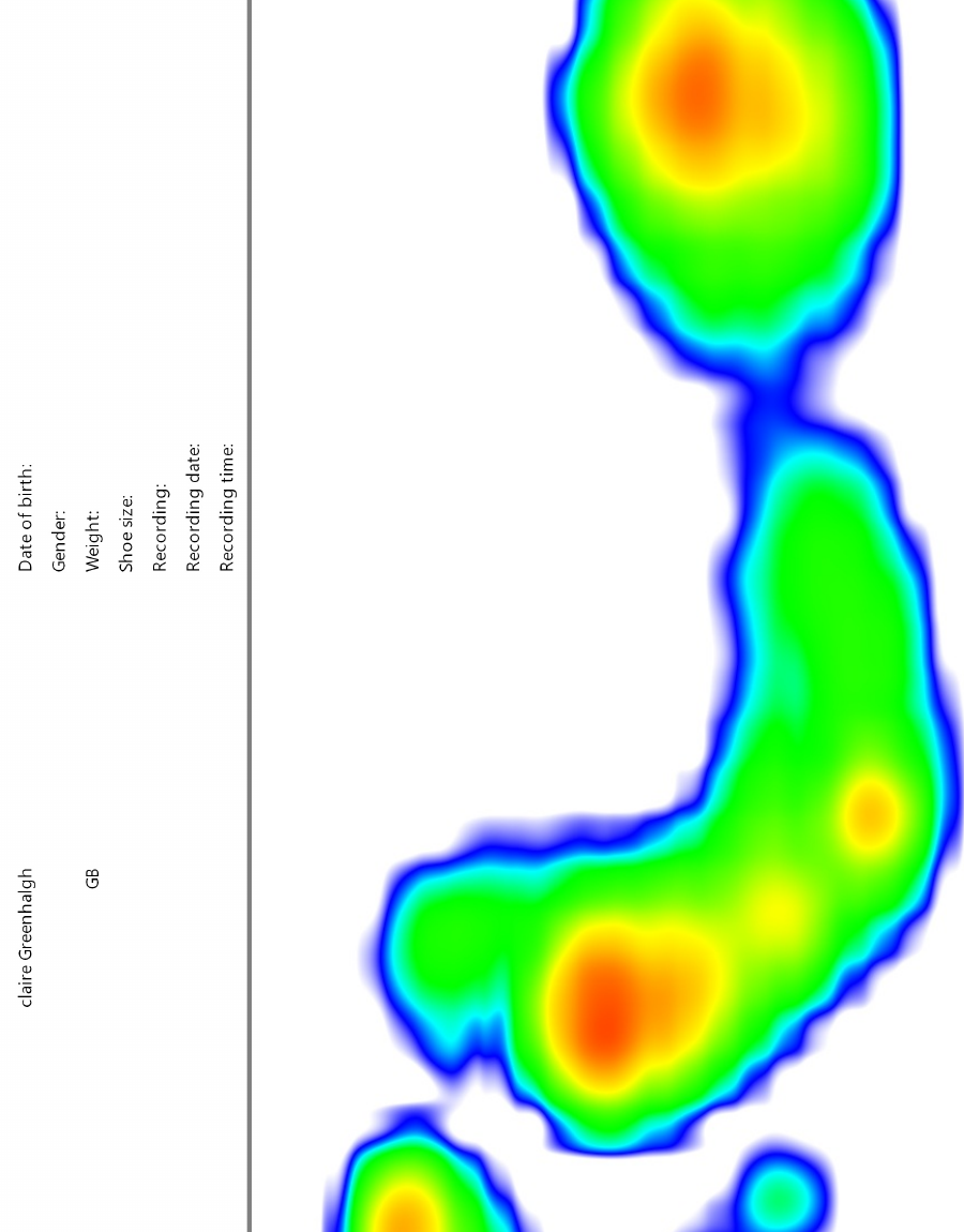 Left foot pressure map